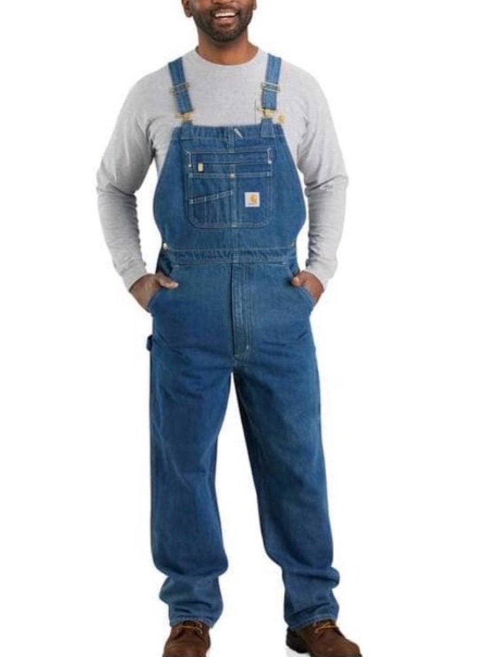 Carhartt Blue Denim Relaxed Fit Bib Overalls